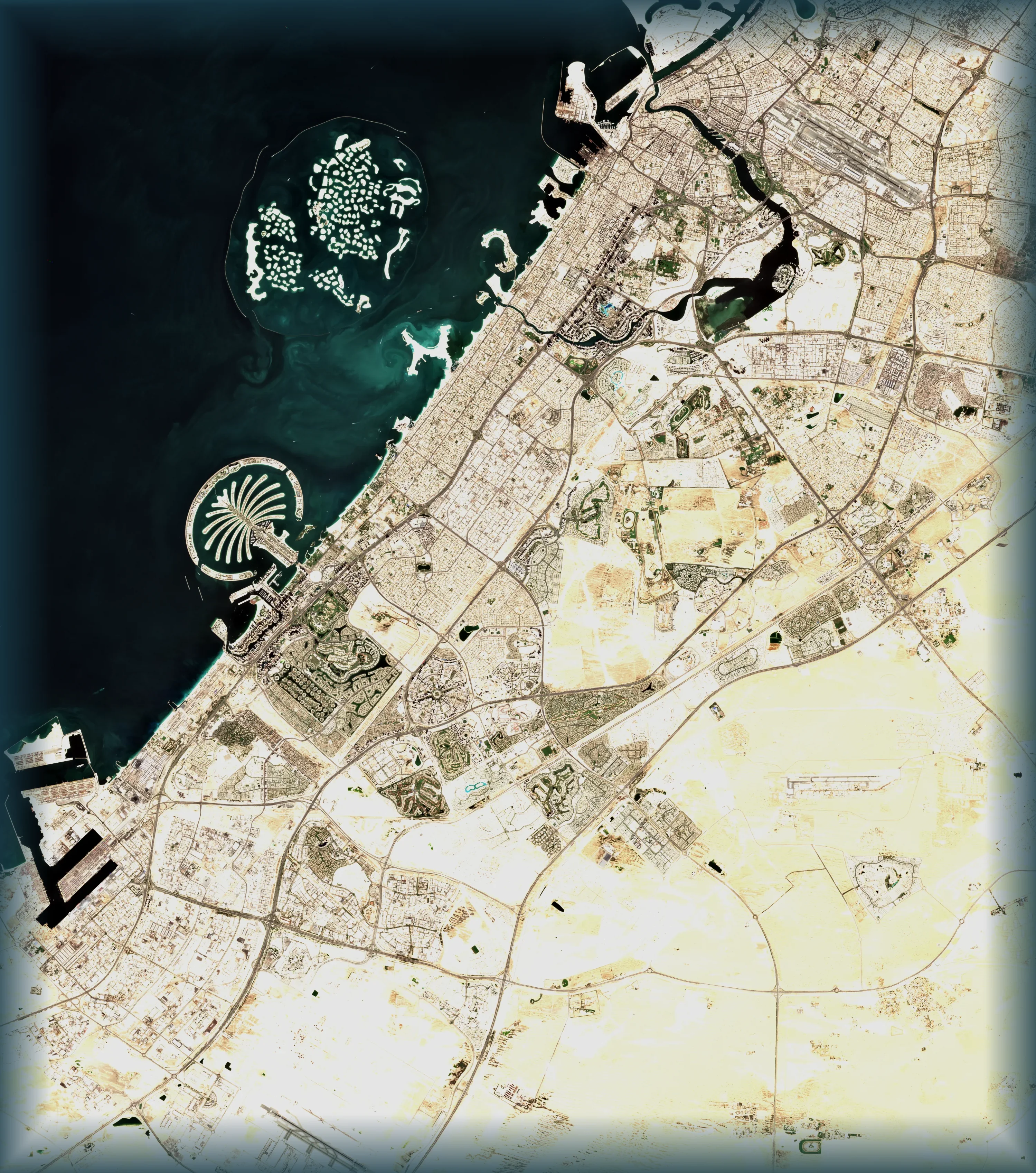 Satellite view of Dubai from Copernicus Sentinel-2, 9 October 2026